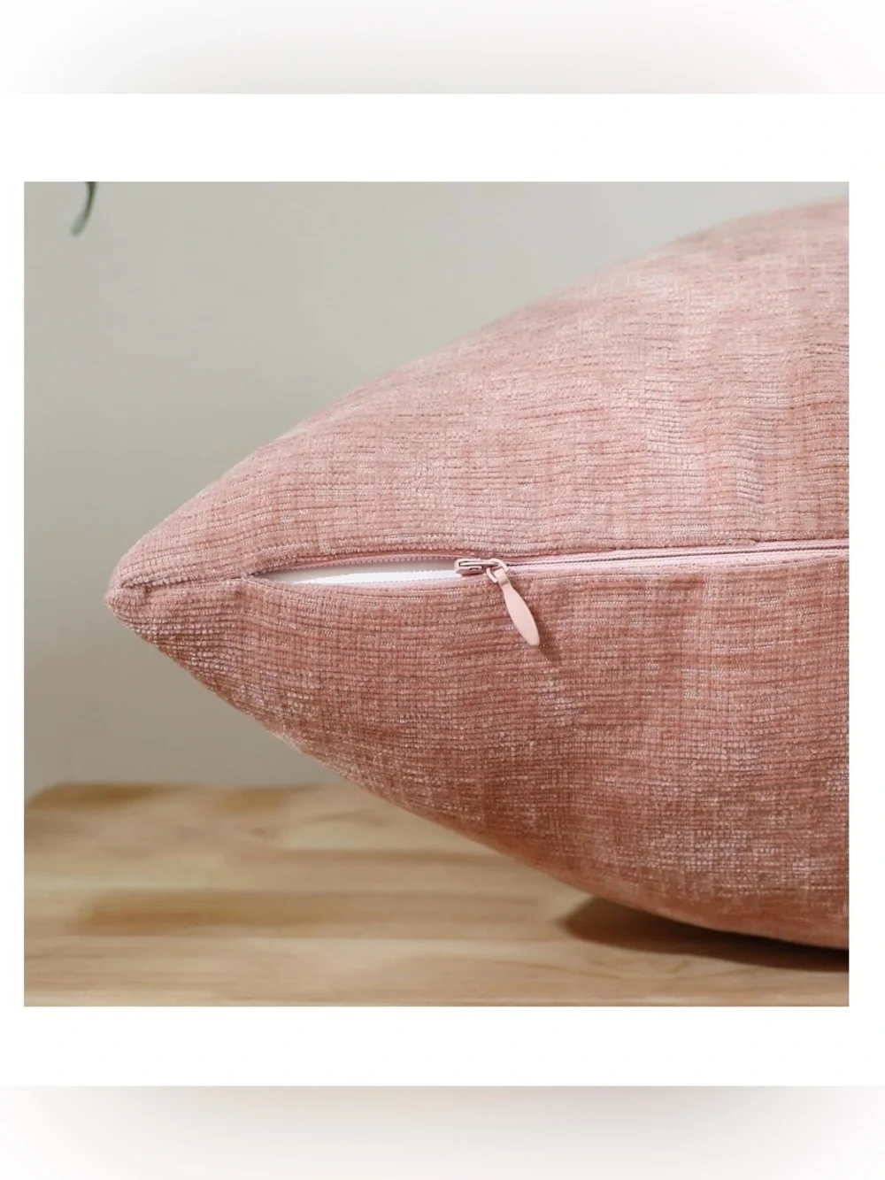 CHENILLE Pillow Covers SQUARE 18x18” (2-Pack) BLUSH PINK